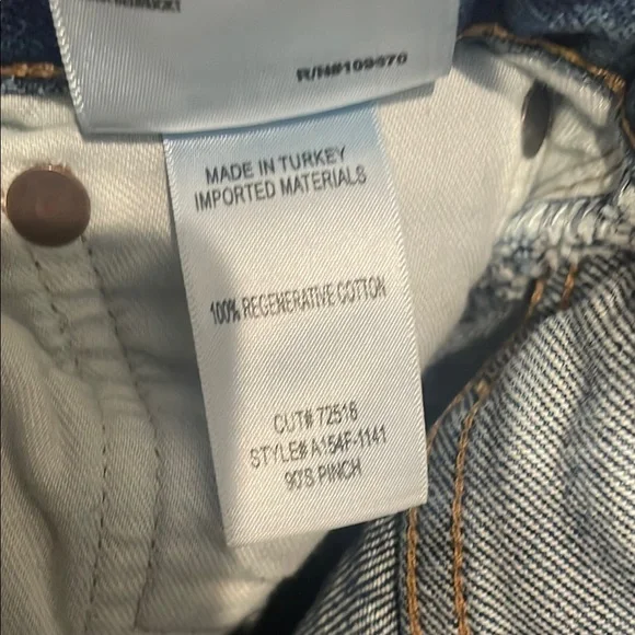 Agolde Blue Straight Leg Denim Jeans with Distressed Hem, 25 - Picture 12 of 14